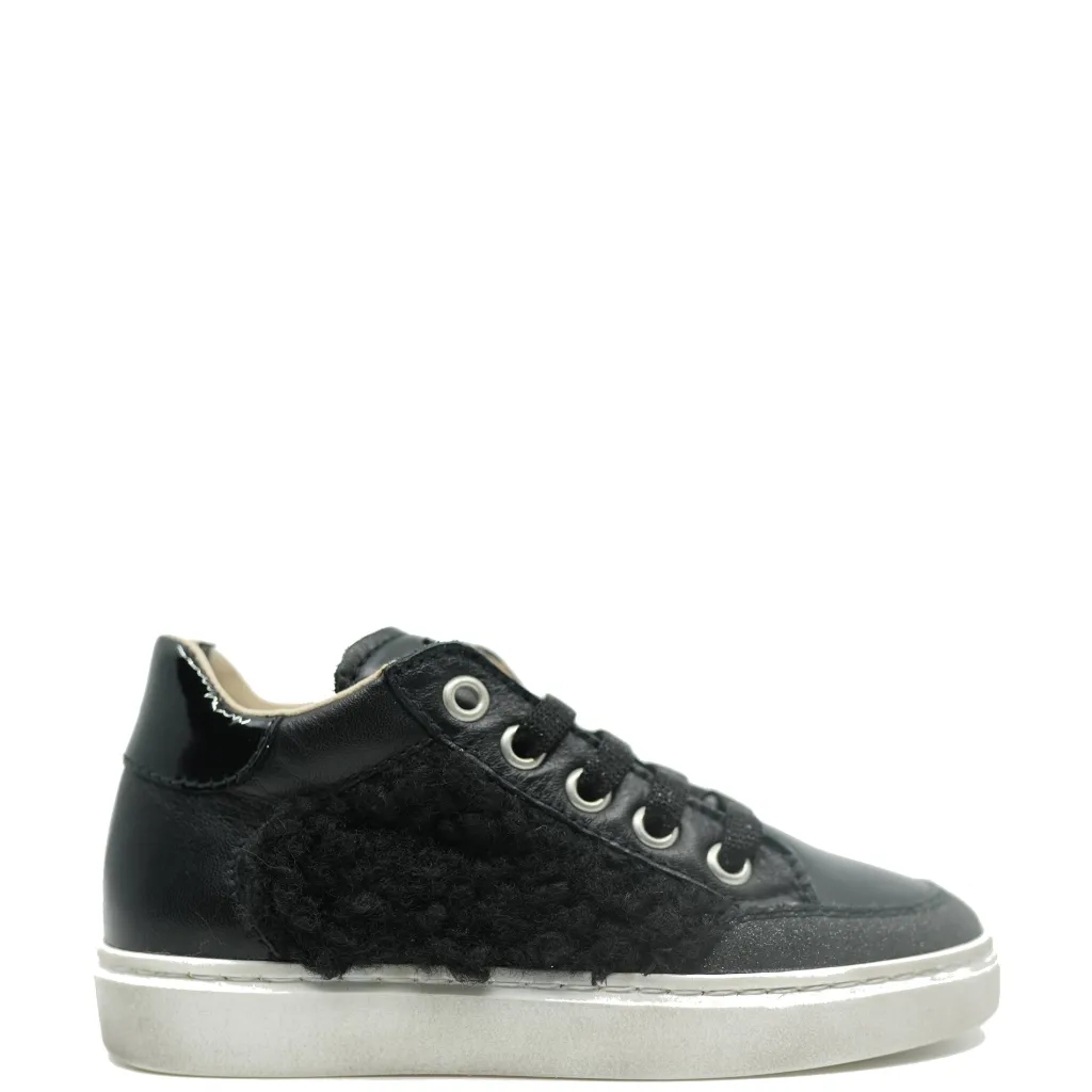 Beberlis Black Leather and Shearling Sneaker Fashion