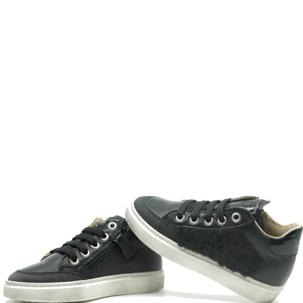 Beberlis Black Leather and Shearling Sneaker Fashion