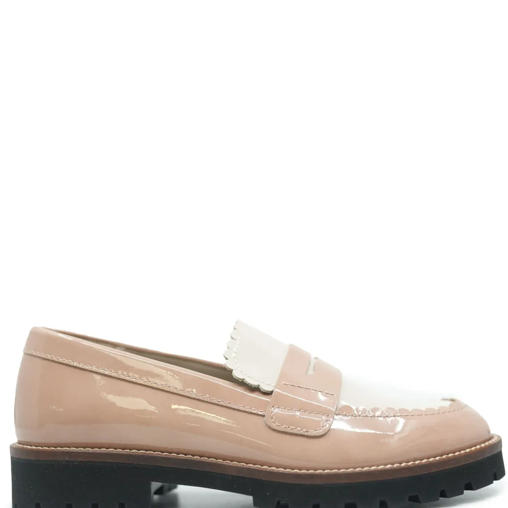 Beberlis Blush and Ivory Scalloped Chunky Loafer Clearance
