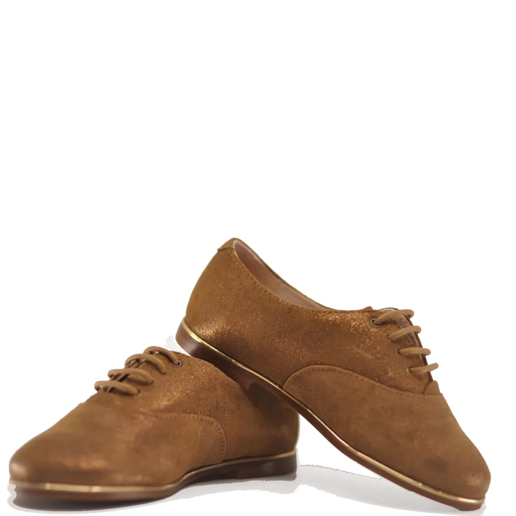 Beberlis Bronze Shimmer Leather Derby Best
