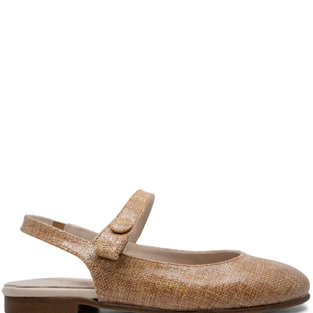 Beberlis Brown Textured OpenBack Mary Jane Best