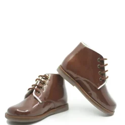 Beberlis Chocolate Patent Baby Bootie Discount