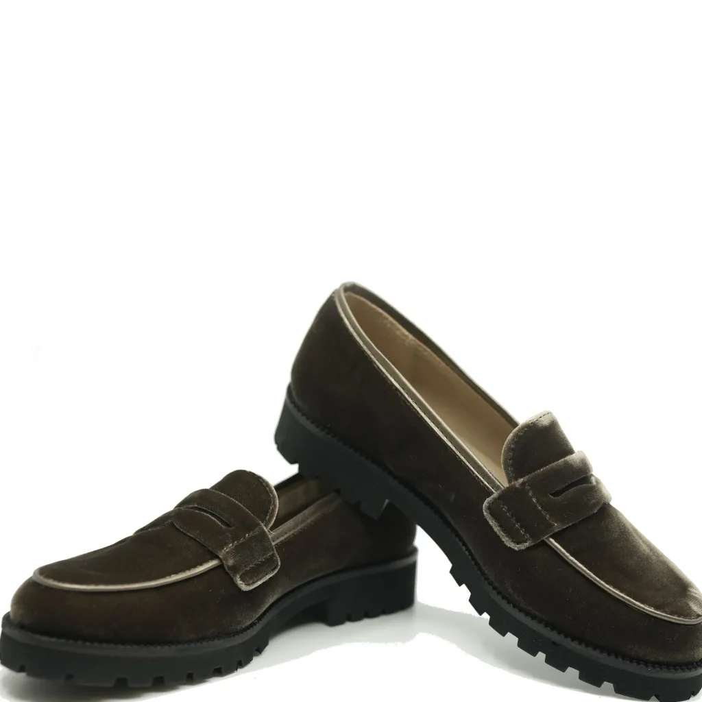 Beberlis Chocolate Velvet Chunky Loafer Hot