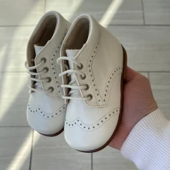 Beberlis Cream Wingtip Baby Bootie Clearance