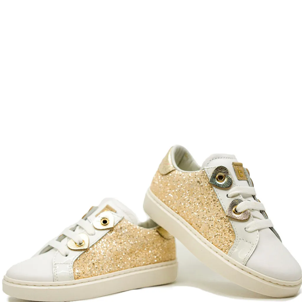 Beberlis Gold Glitter Heart Zipper Sneaker Discount