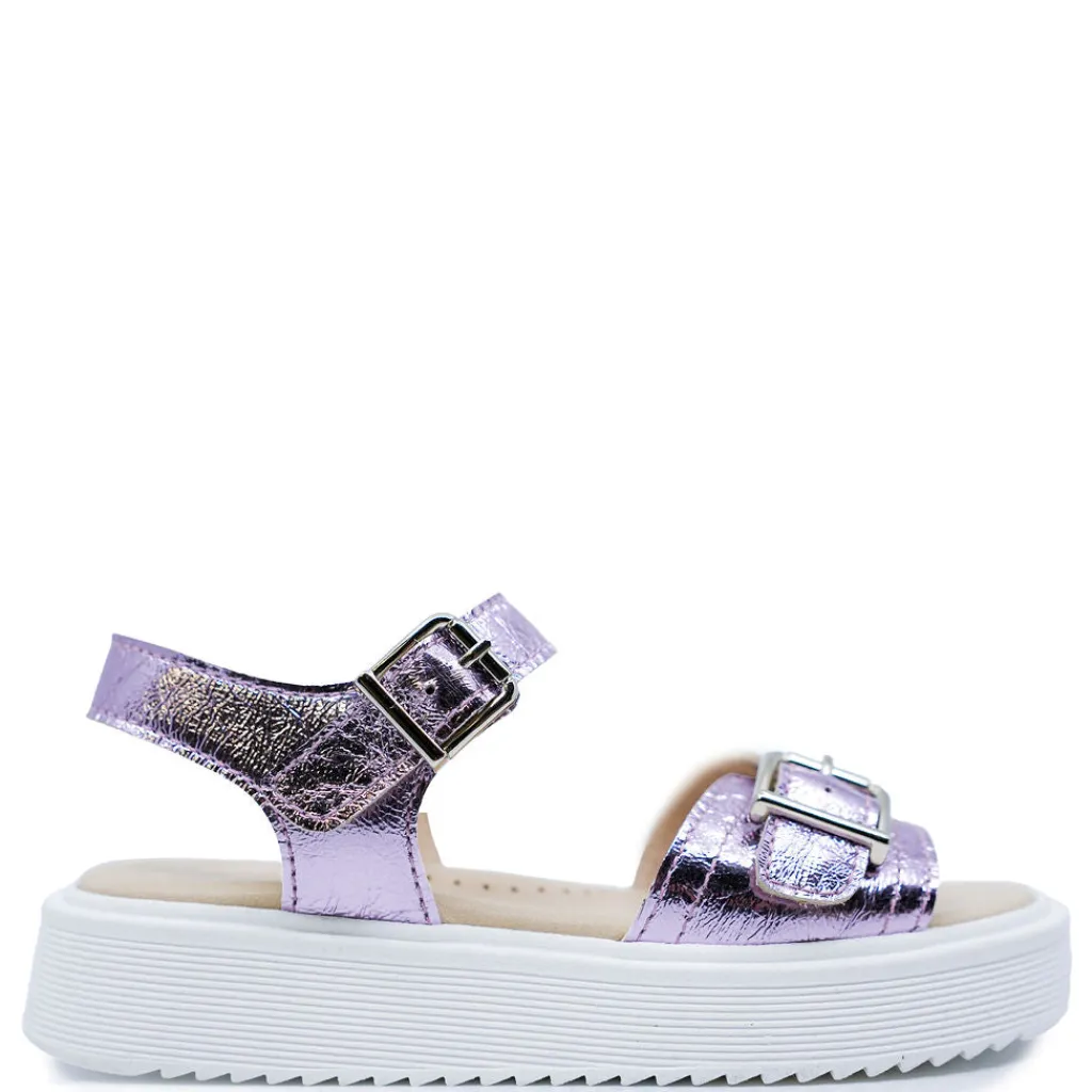 Beberlis Lavender Metallic Platform Sandal Sale