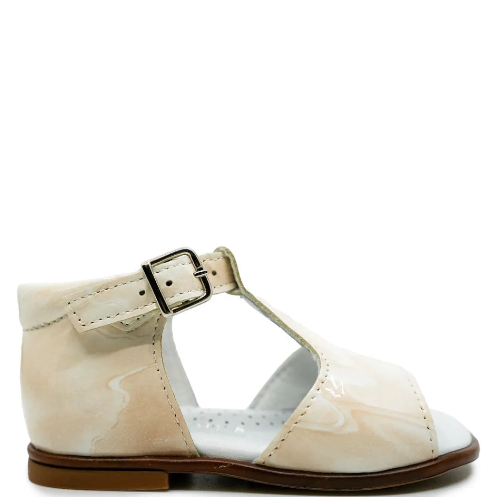 Beberlis Marble Patent T Strap Baby Sandal New
