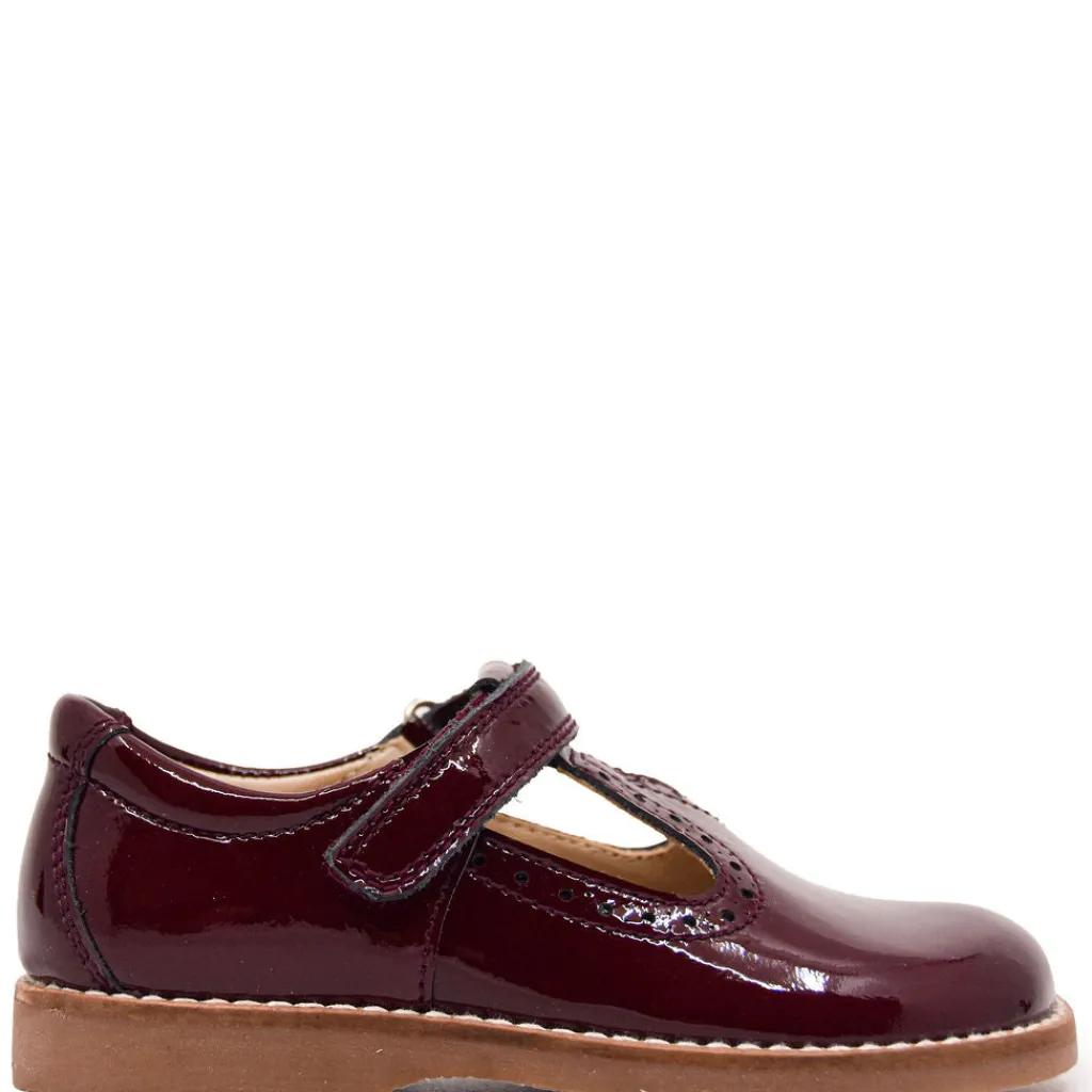 Beberlis Maroon Patent Velcro School Mary Jane Outlet