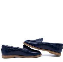 Beberlis Navy Croc Penny Loafer Sale