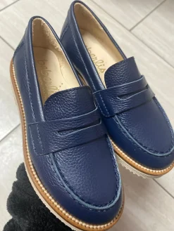 Beberlis Navy Pebbled Boat Loafer Clearance