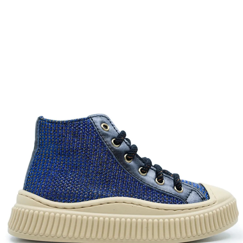 Beberlis Navy Sparkle Hi Top Sneaker New