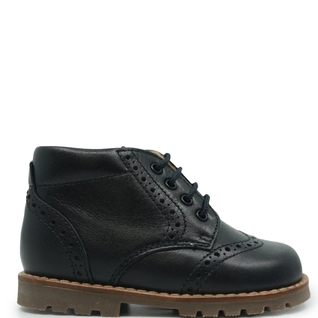 Beberlis Navy Wingtip Chunky Bootie Sale