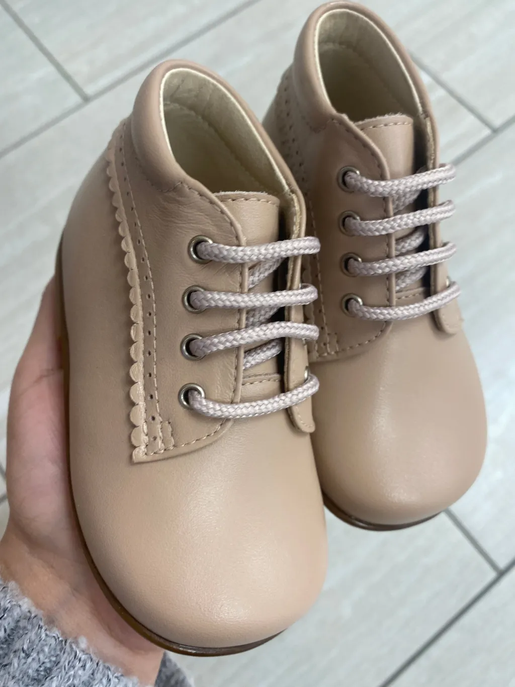 Beberlis Old Rose Scalloped Baby Bootie Discount