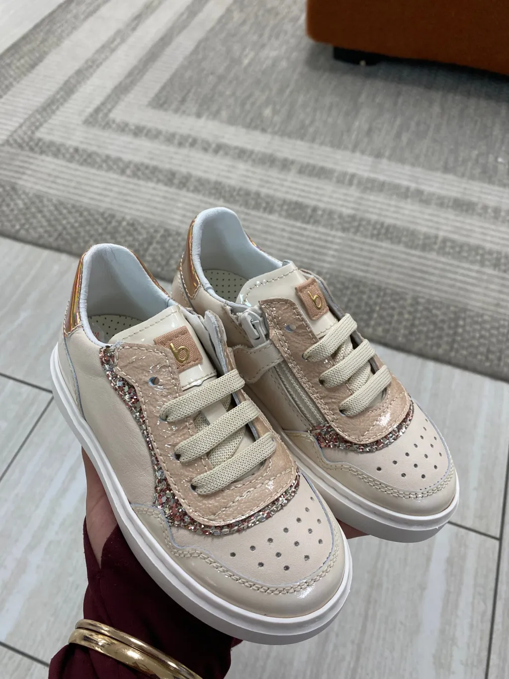 Beberlis Patent Glitter Lace Sneaker Online