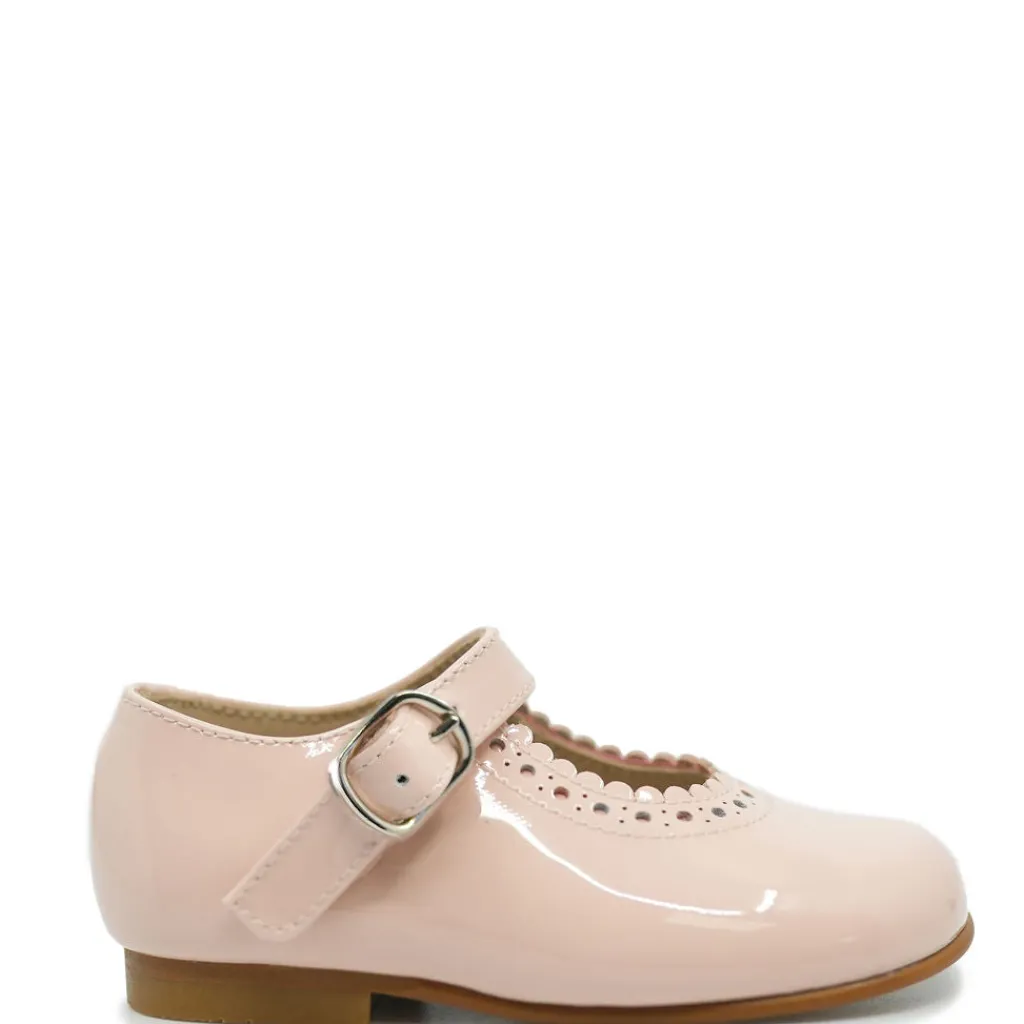 Beberlis Pink Patent Scalloped Mary Jane Clearance