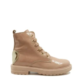Beberlis Pink and Gold Patent Heart Boot Fashion