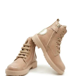 Beberlis Pink and Gold Patent Heart Boot Fashion