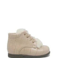 Beberlis Pink Croc and Fur Baby Bootie Online