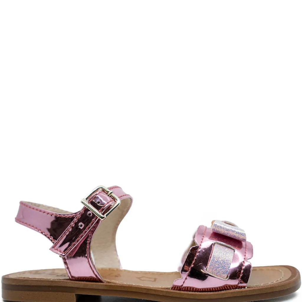 Beberlis Pink Mirror Bow Sandal Hot