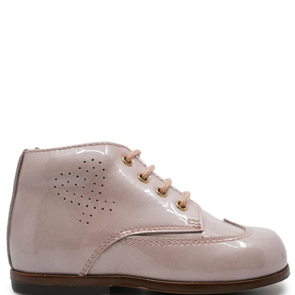 Beberlis Pink Patent Wingtip Baby Bootie Best