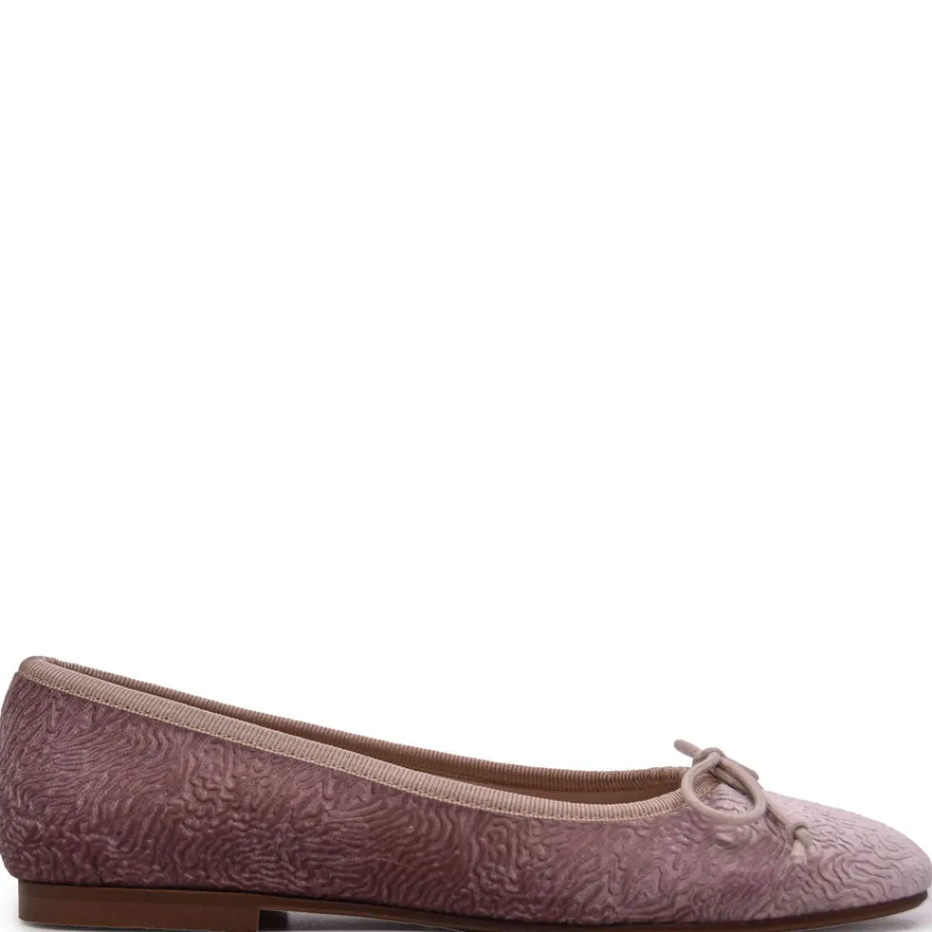 Beberlis Pink Velvet Bow Ballet Flat Hot