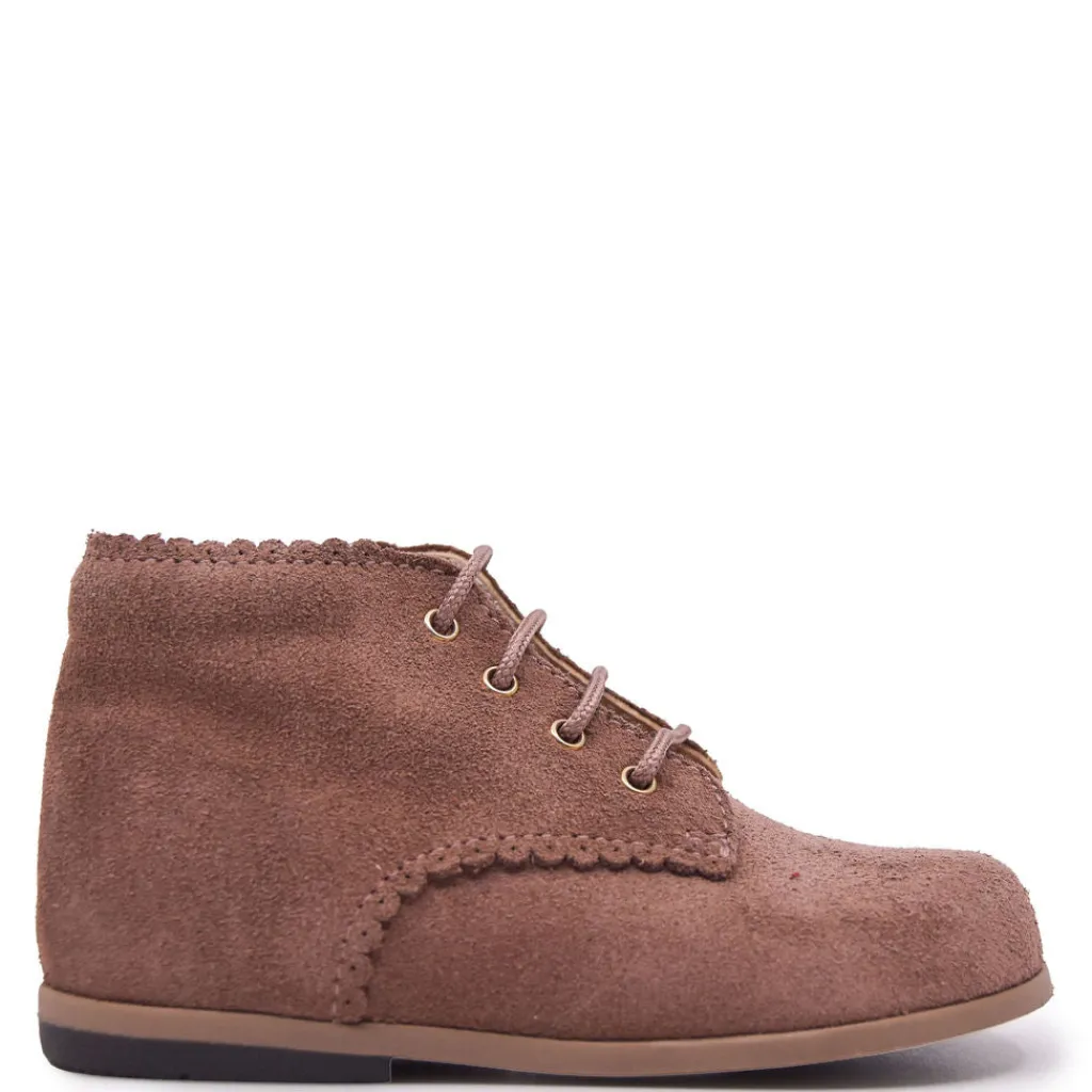 Beberlis Rose Suede Scalloped Baby Bootie Fashion