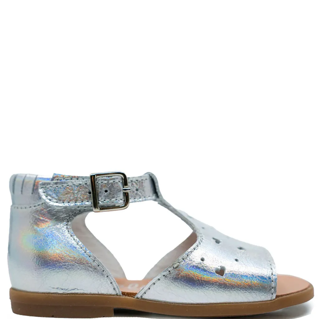 Beberlis Silver Iridescent Baby Sandal Outlet