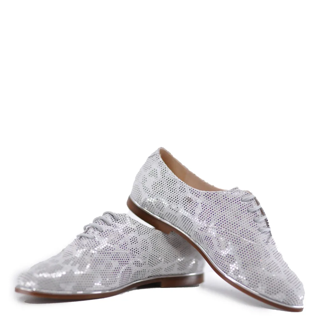 Beberlis Silver Leopard Lace-Up New