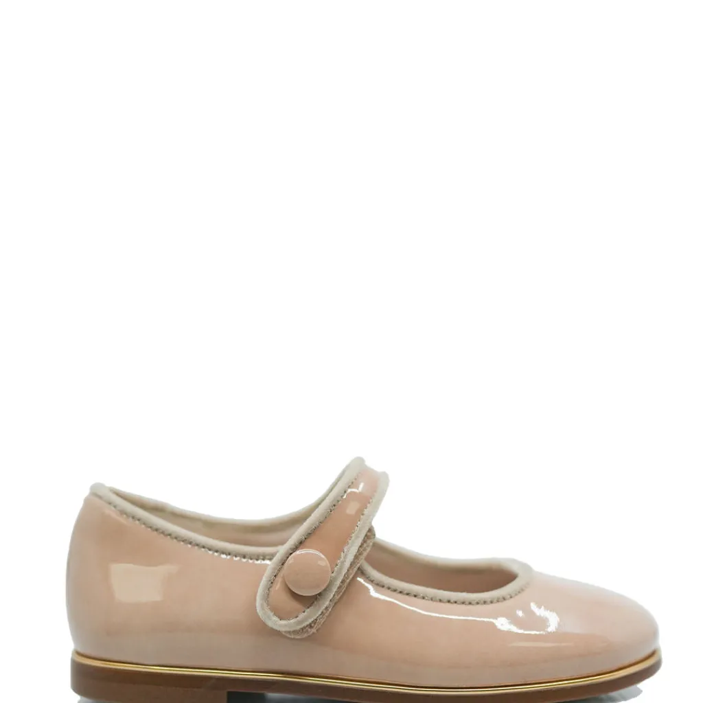 Beberlis Skin Patent Piping Velcro Mary Jane Clearance