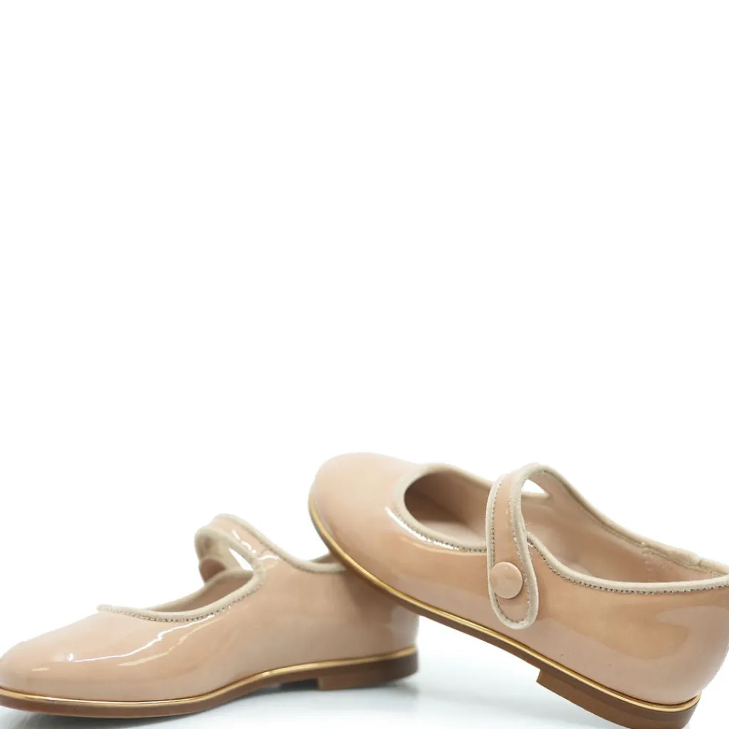 Beberlis Skin Patent Piping Velcro Mary Jane Clearance