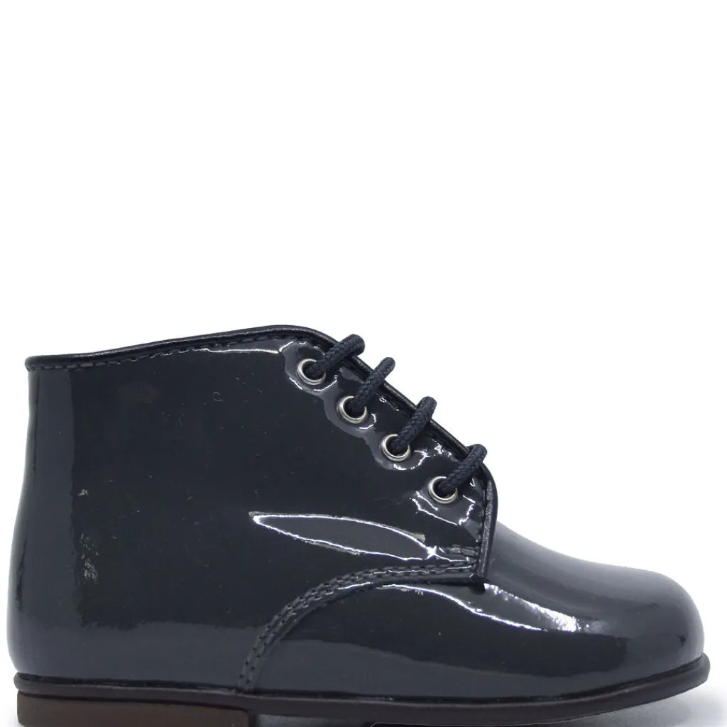 Beberlis Smoke Patent Piping Baby Bootie Sale