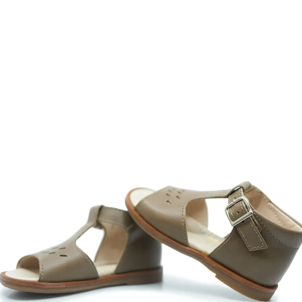 Beberlis Taupe Perforated Baby Sandal Best