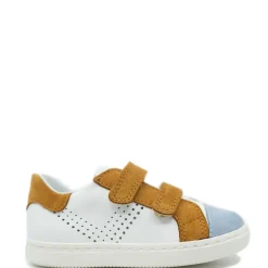 Beberlis White and Brown Velcro Baby Sneaker Discount