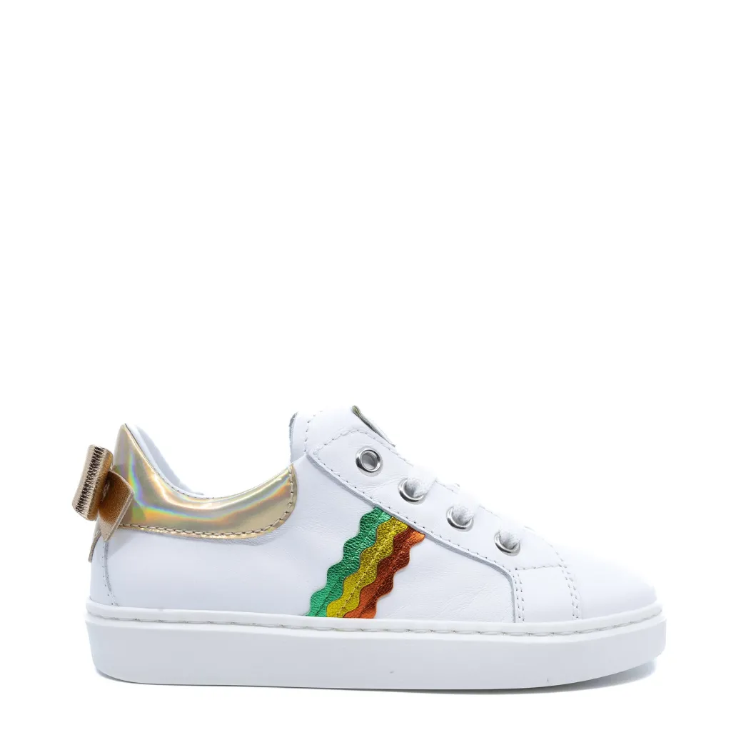 Beberlis White and Metallic Stripe Sneaker Best