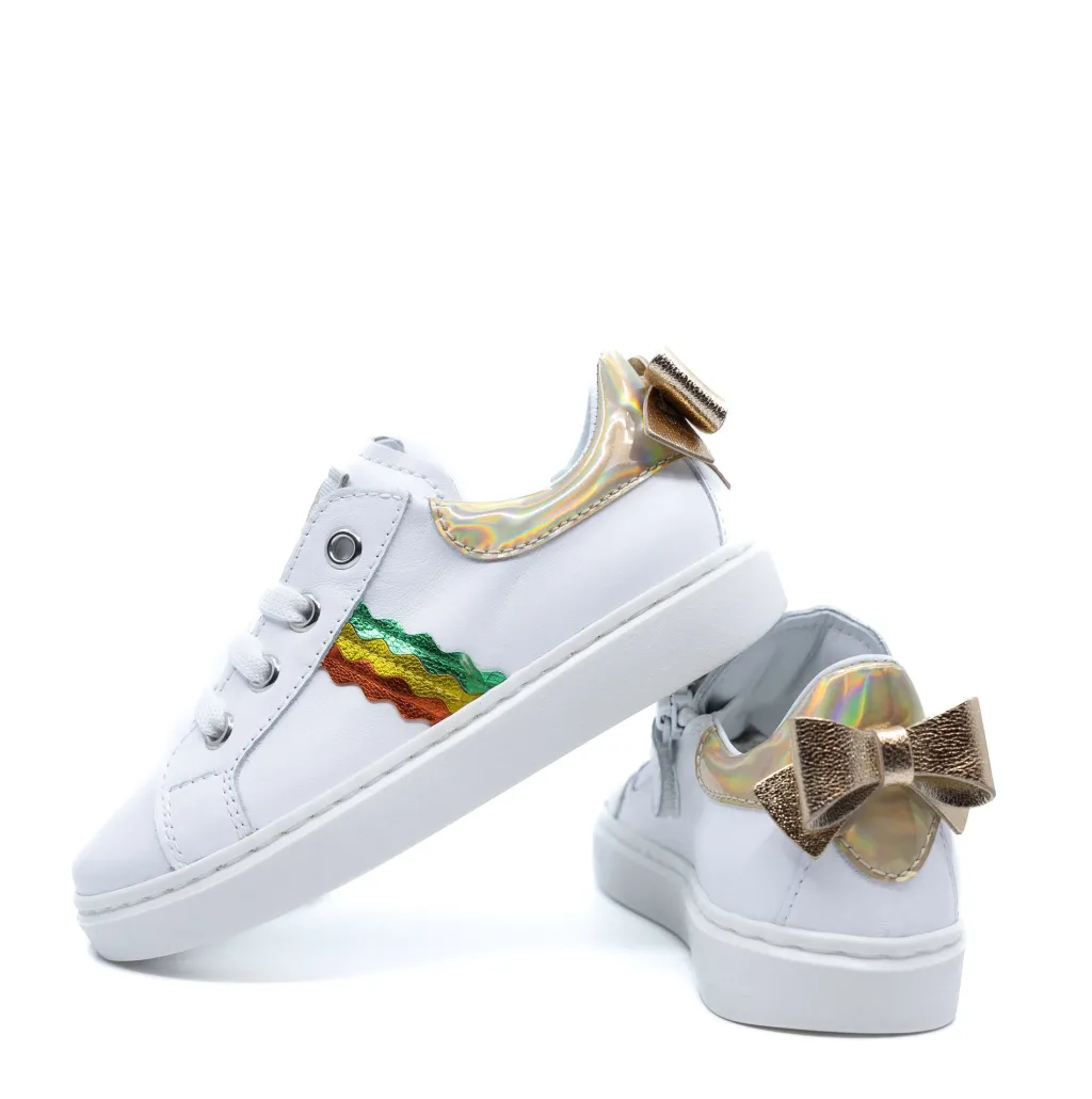 Beberlis White and Metallic Stripe Sneaker Best