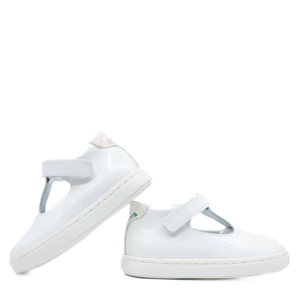 Beberlis White Patent T Strap Baby Sneaker Hot