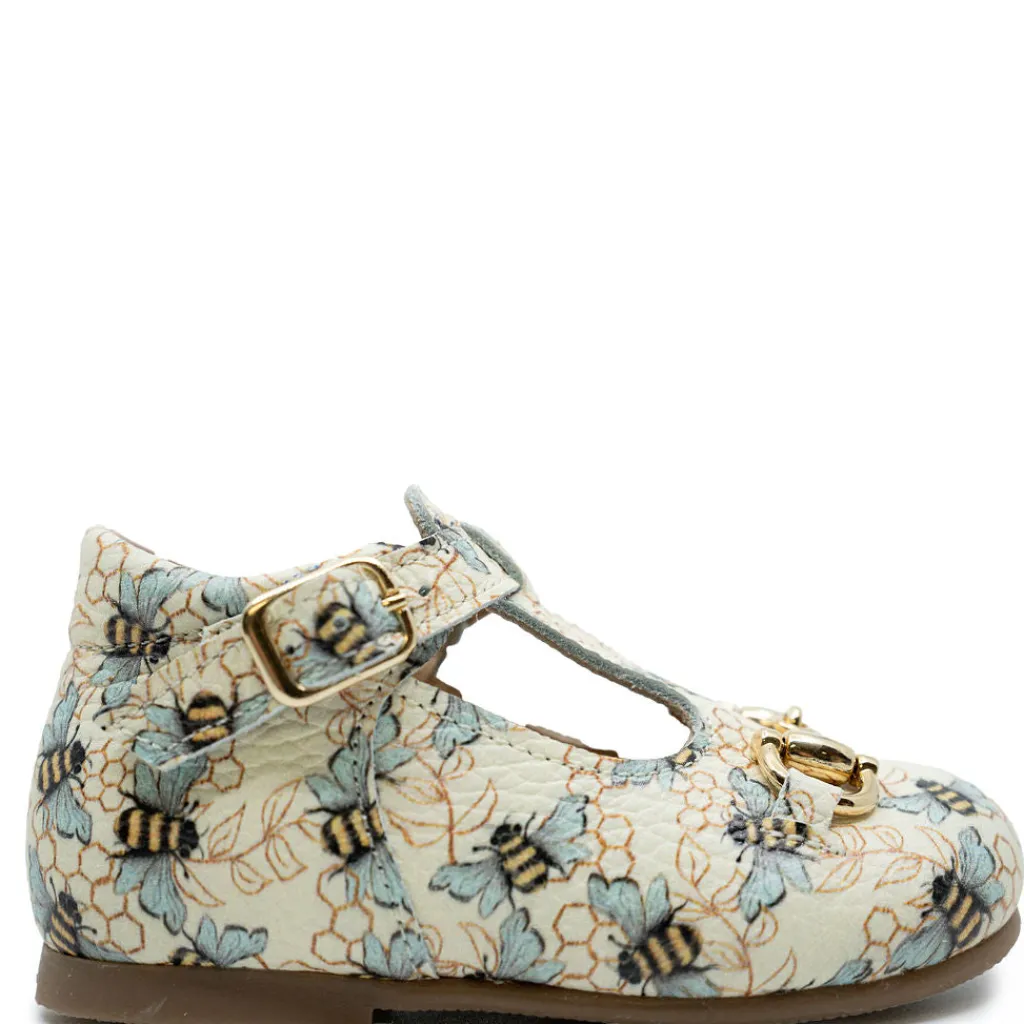BluBlonc Bee Stamped T-Strap Buckle Baby Shoe Fashion
