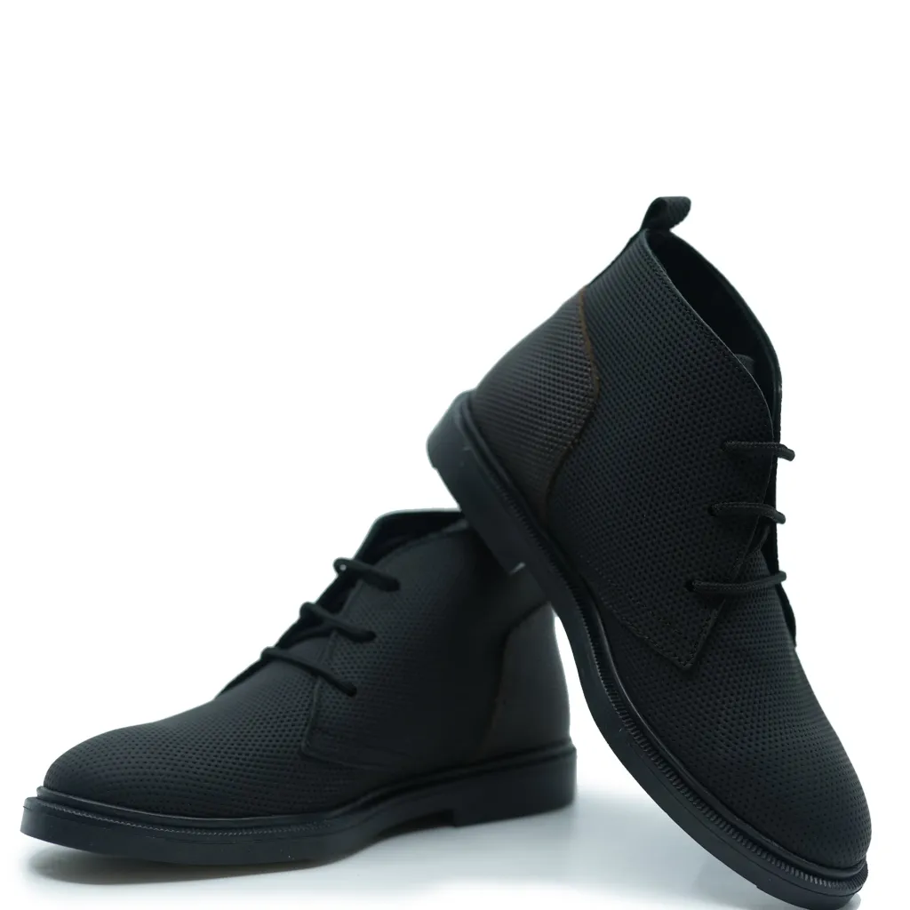 BluBlonc Black and Brown Rubber Textured Boot Sale