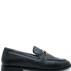 BluBlonc Black Pebbled Buckle Dress Shoe Discount