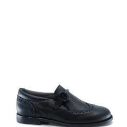 BluBlonc Black Pebbled Wingtip Chain Dress Shoe New