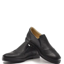 BluBlonc Black Pebbled Wingtip Dress Shoe Sale
