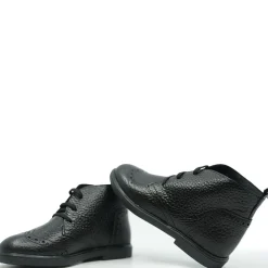 BluBlonc Black Pebbled Wingtip Dress Boot Best
