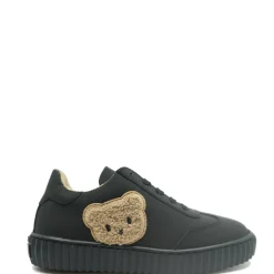 BluBlonc Black Rubber Bear Face Zipper Sneaker Discount