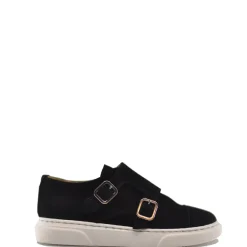 BluBlonc Black Suede Double Monk Dress Sneaker Sale