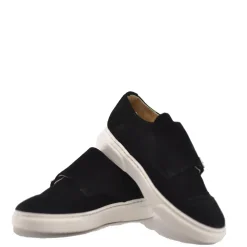 BluBlonc Black Suede Double Monk Dress Sneaker Sale