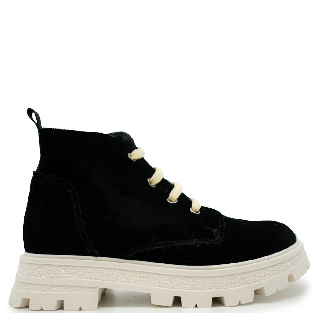 BluBlonc Black Velvet Chunky Sole Bootie Hot