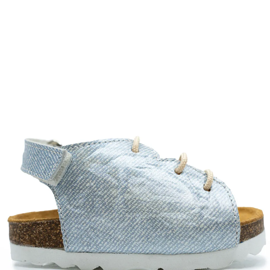 BluBlonc Blue Denim Lace Baby Sandal Outlet