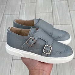 BluBlonc Blue Gray Wingtip Dress Sneaker Outlet