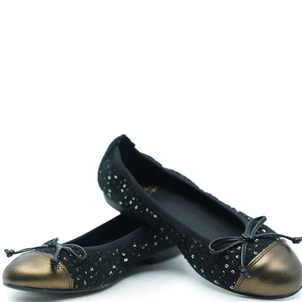 BluBlonc Bronze Sequin Ballet Flat New