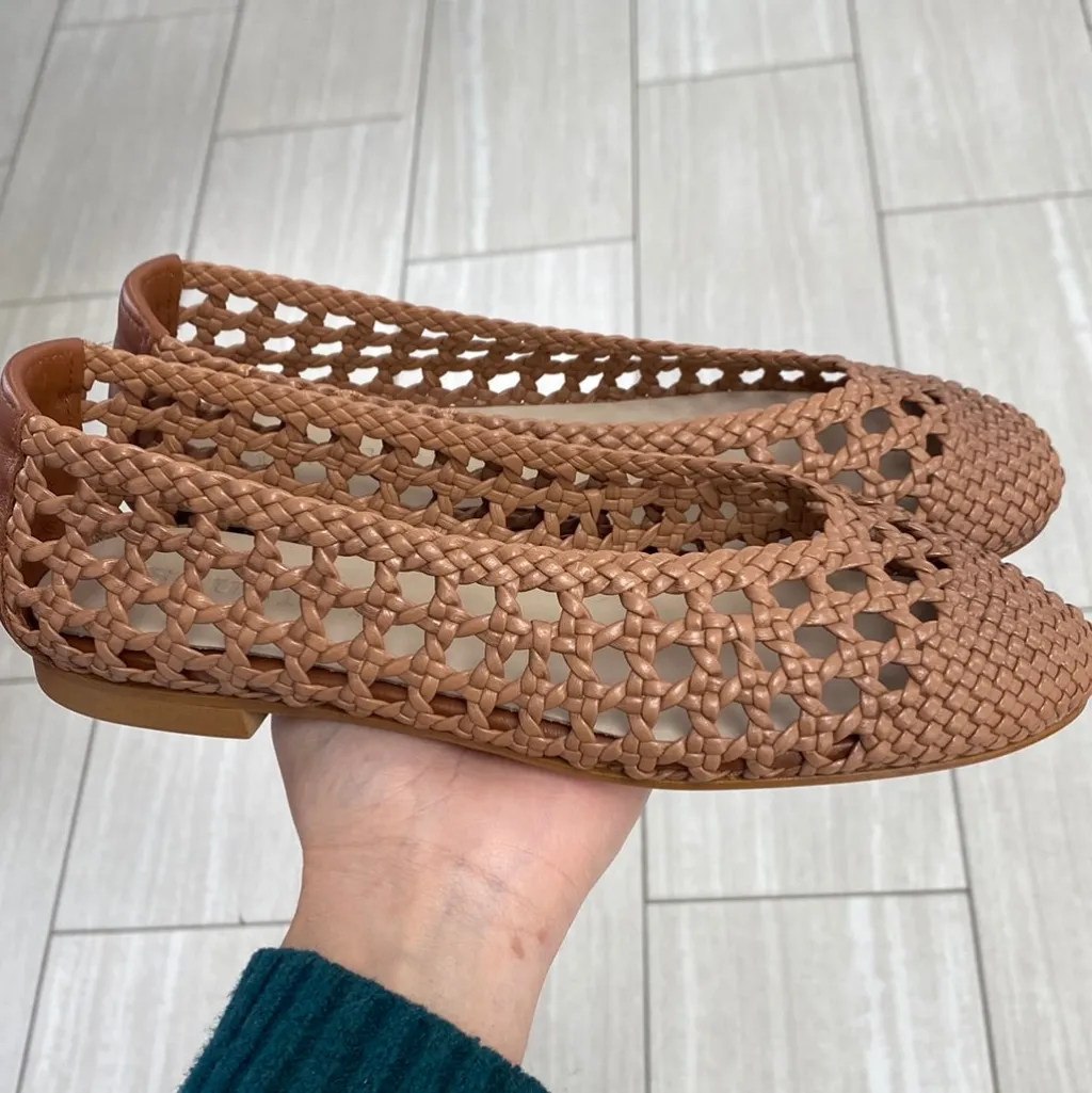 BluBlonc Brown Weave Ballet Flat Clearance